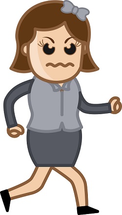 cartoon of angry woman