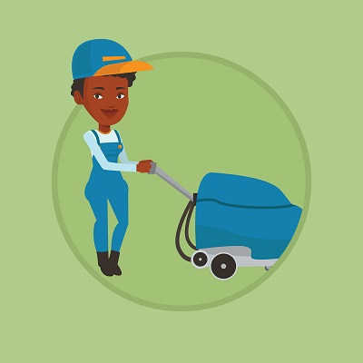 cartoon of woman working